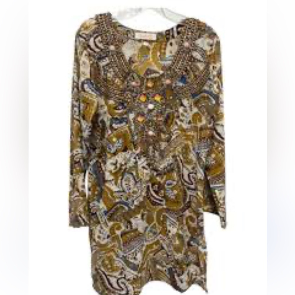 Raj Multicolor Paisley Long Sleeve Dress